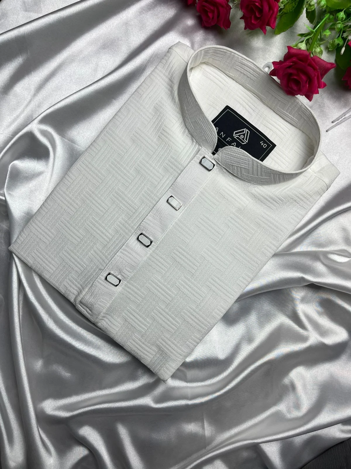 Chinese Popcorn Fabric Panjabi