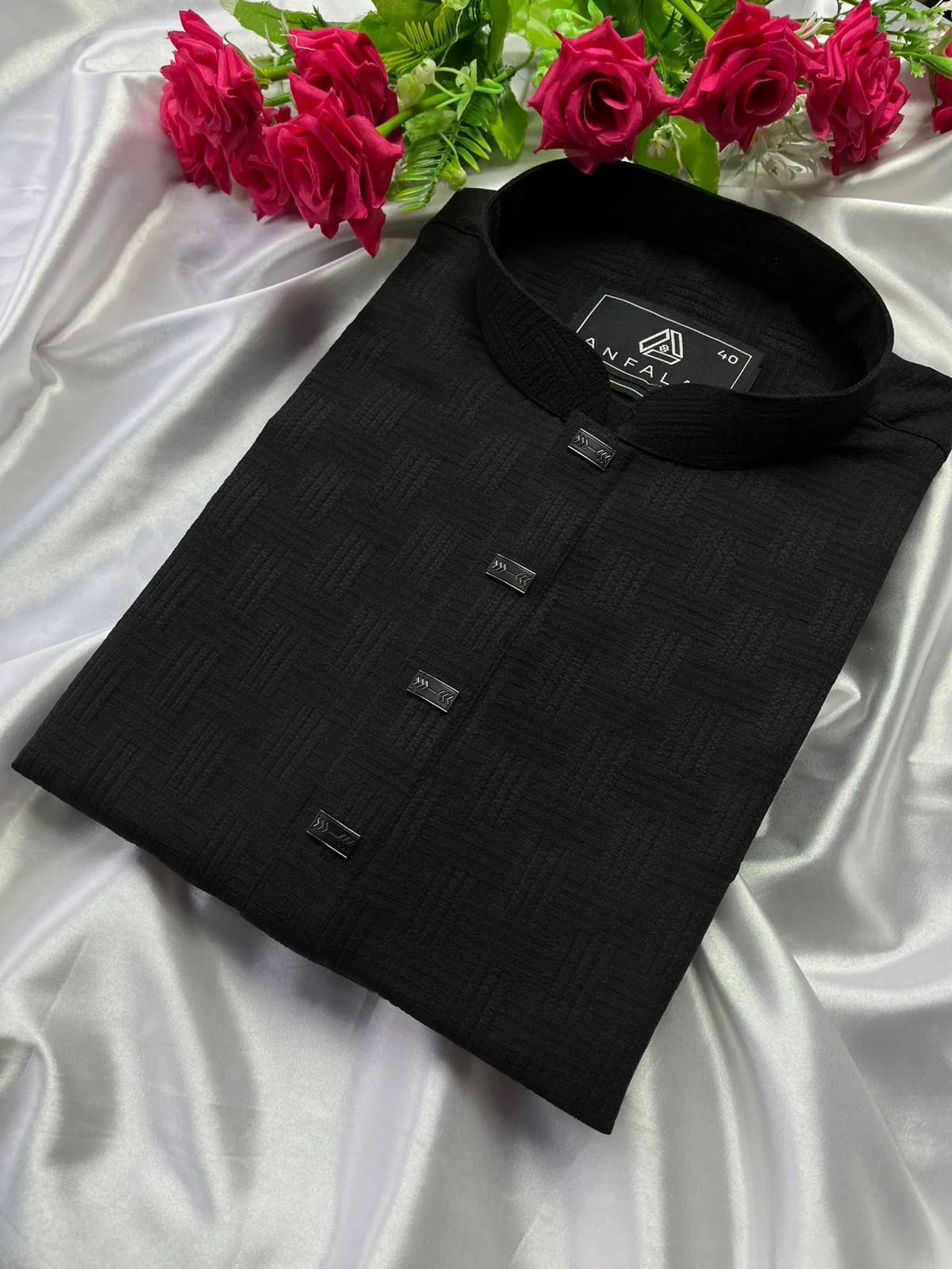 Chinese Popcorn Fabric Panjabi